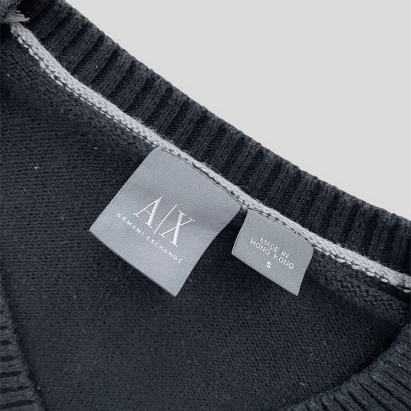 Armani Exchange Black V-Neck Knit Sweater - Small - Picture 2 of 4